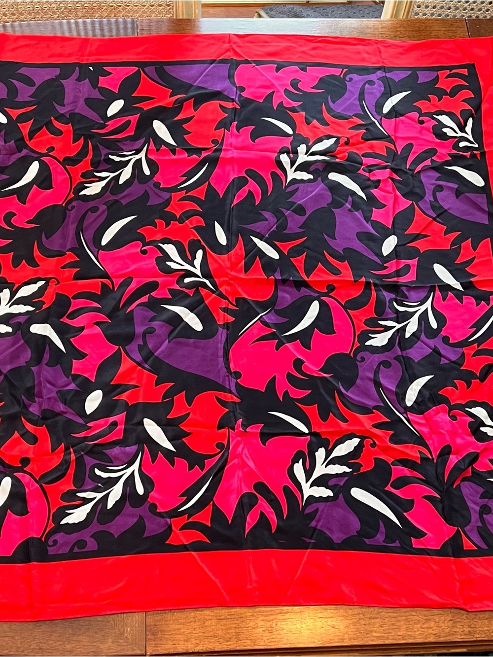 Vintage Christian Dior Multicolor Floral 100% Silk Scarf Japan New W/O Tag Nice! - Picture 2 of 12